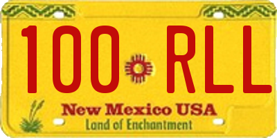 NM license plate 100RLL