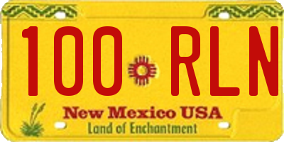 NM license plate 100RLN