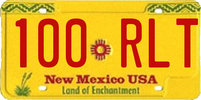 NM license plate 100RLT