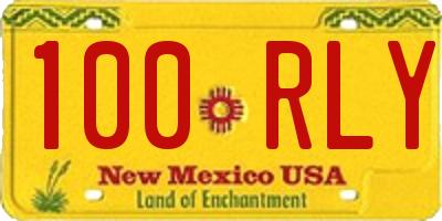 NM license plate 100RLY
