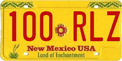 NM license plate 100RLZ