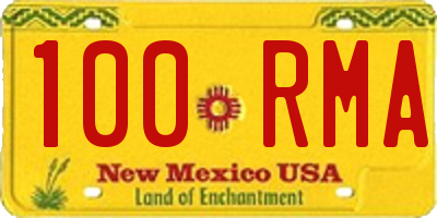 NM license plate 100RMA