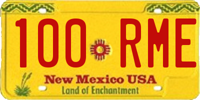 NM license plate 100RME