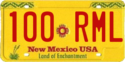 NM license plate 100RML
