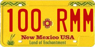 NM license plate 100RMM