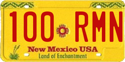 NM license plate 100RMN