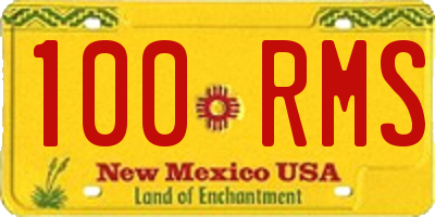 NM license plate 100RMS