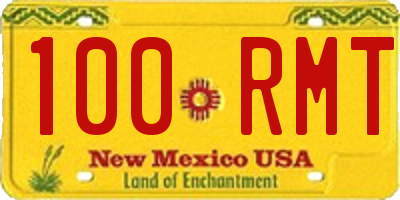 NM license plate 100RMT