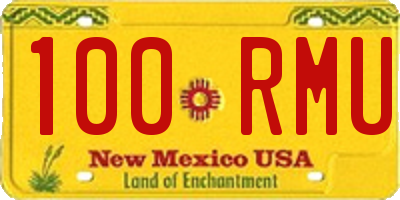 NM license plate 100RMU