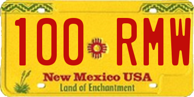 NM license plate 100RMW