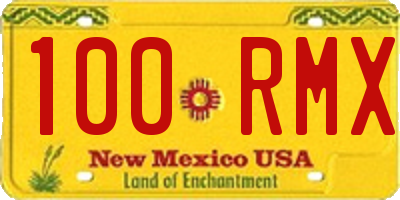 NM license plate 100RMX