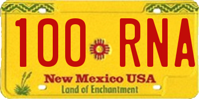 NM license plate 100RNA