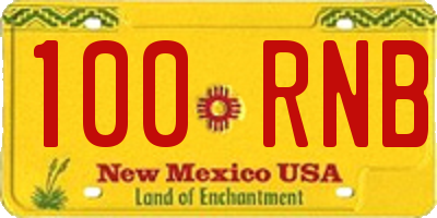 NM license plate 100RNB