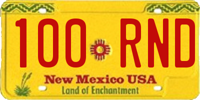 NM license plate 100RND