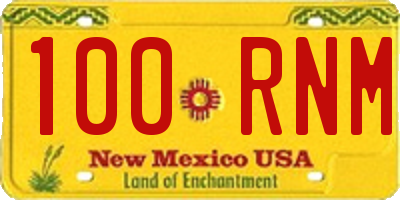 NM license plate 100RNM