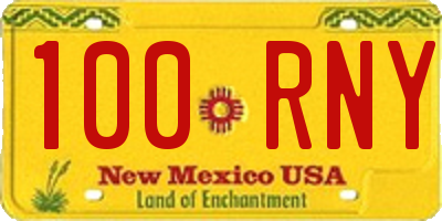 NM license plate 100RNY
