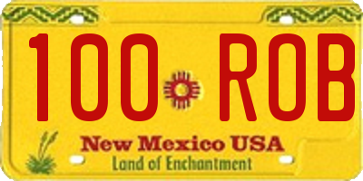 NM license plate 100ROB