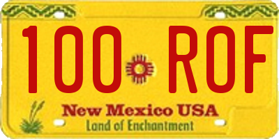 NM license plate 100ROF