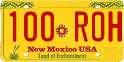 NM license plate 100ROH
