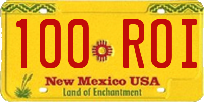 NM license plate 100ROI