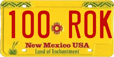 NM license plate 100ROK