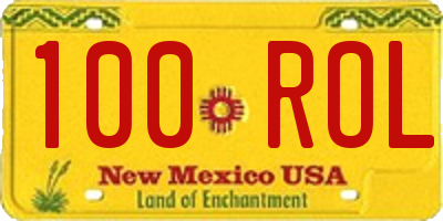 NM license plate 100ROL
