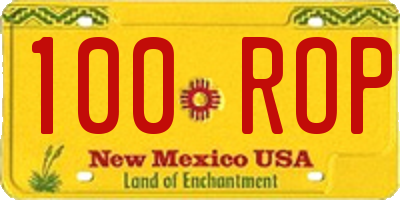 NM license plate 100ROP