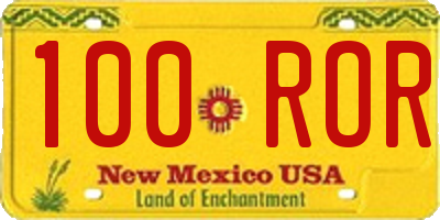NM license plate 100ROR