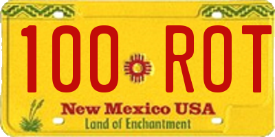 NM license plate 100ROT
