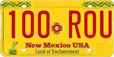 NM license plate 100ROU