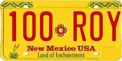 NM license plate 100ROY