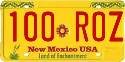 NM license plate 100ROZ