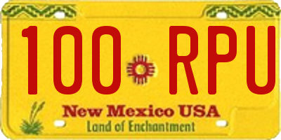 NM license plate 100RPU