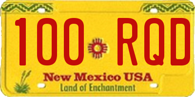NM license plate 100RQD