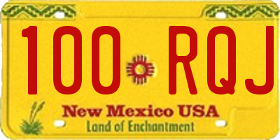 NM license plate 100RQJ