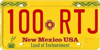 NM license plate 100RTJ