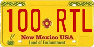 NM license plate 100RTL
