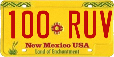 NM license plate 100RUV