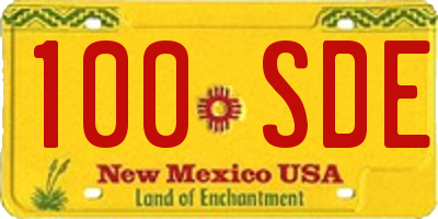 NM license plate 100SDE