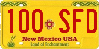 NM license plate 100SFD