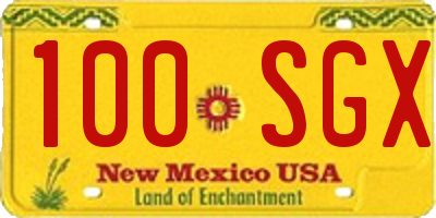 NM license plate 100SGX