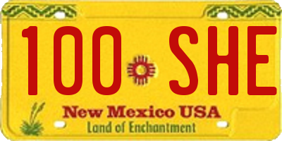 NM license plate 100SHE