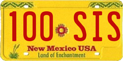 NM license plate 100SIS