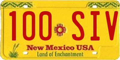NM license plate 100SIV