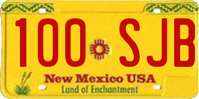 NM license plate 100SJB
