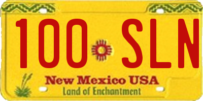 NM license plate 100SLN