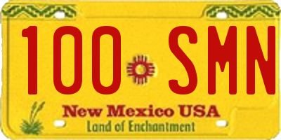 NM license plate 100SMN