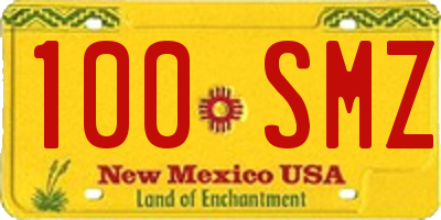 NM license plate 100SMZ