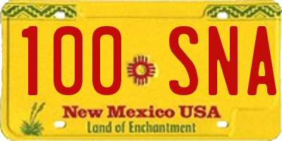NM license plate 100SNA