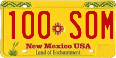 NM license plate 100SOM